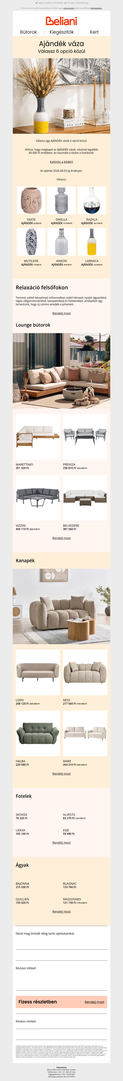 Ajándék váza: Válassz 6 opció közül 💐