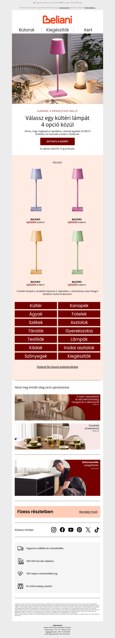 Ajándék kültéri lámpa: válassz 4 opció közül 💡
