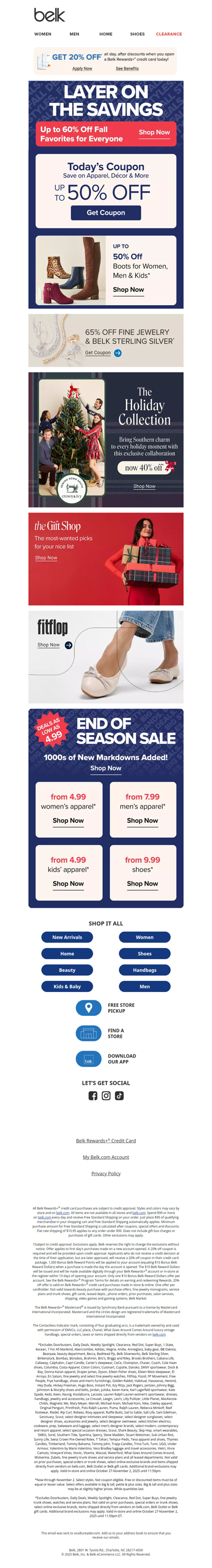 Hello, savings 👋 Take up to 60% off Belk Deals