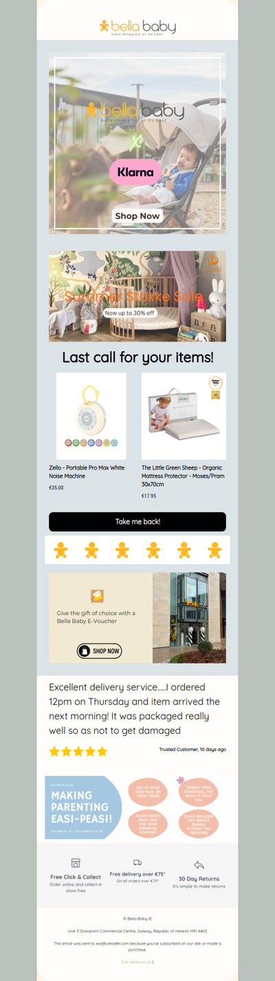 Last call for your items!