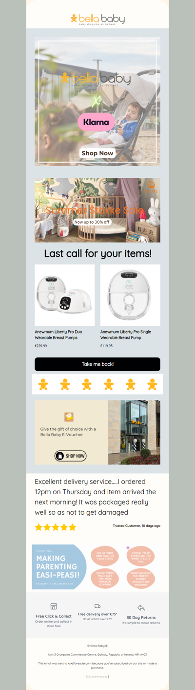 Last call for your items!