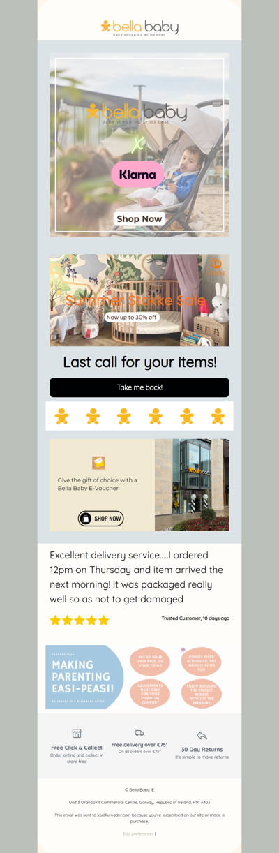 Last call for your items!