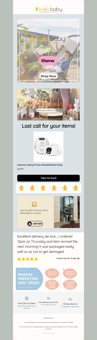 Last call for your items!