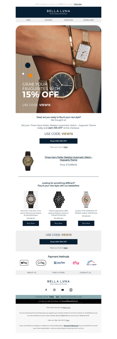 Get your favourites with 15% OFF!