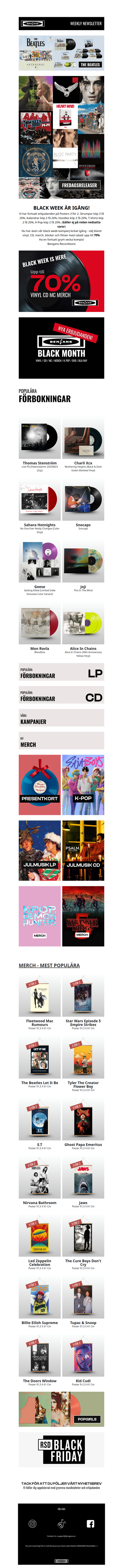 Black weeks är officiellt igång! The Beatles Anthology, Popgirls, RSD Black Friday och mycket mer inför juletid.