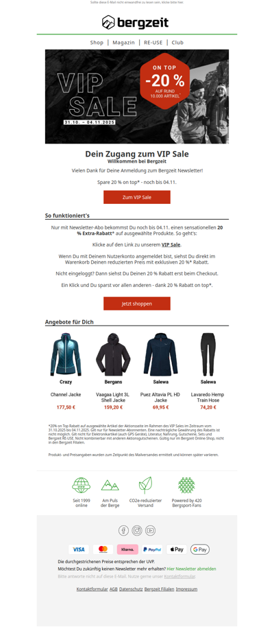 Dein Zugang zum VIP Sale 🎉