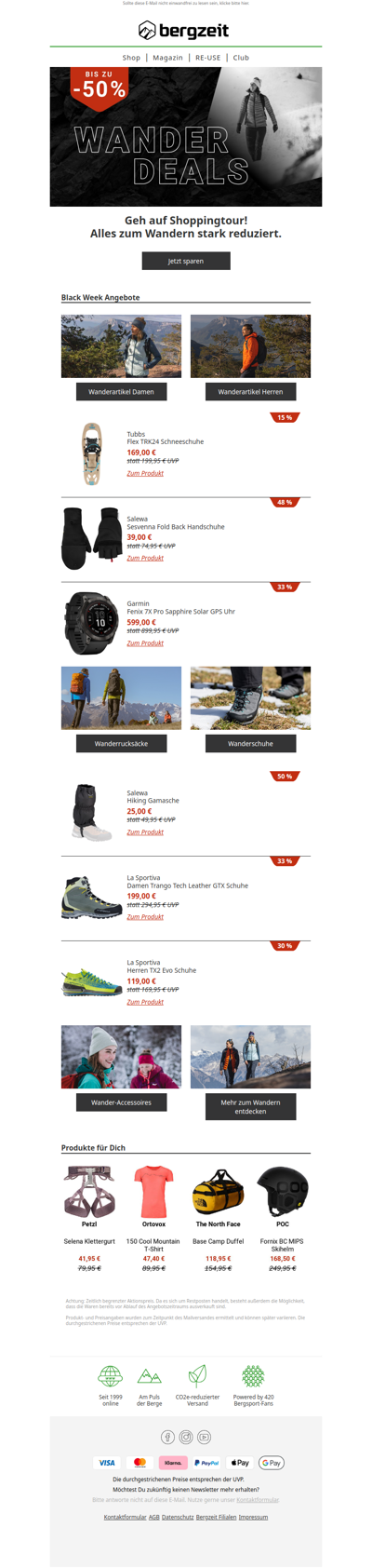 Wander-Deals! Spare bis zu -50 % 💰