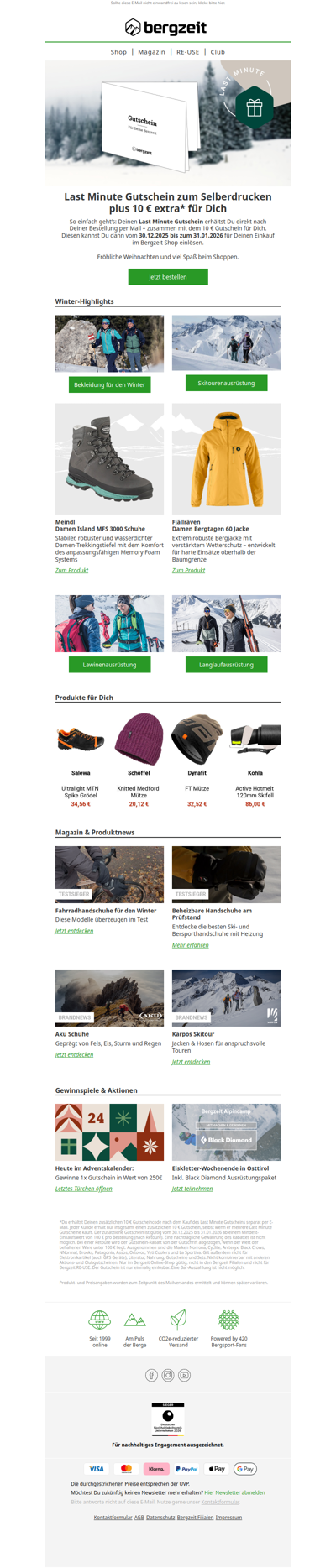 Kein Geschenk? Last Minute Gutschein! 🎄