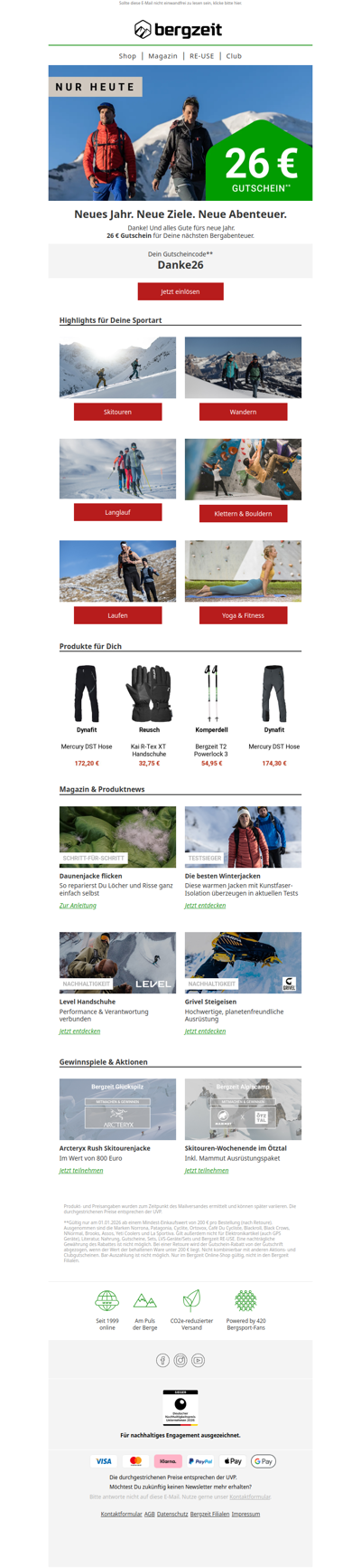 26 € geschenkt! Danke-Gutschein für neue Abenteuer 💥🎟️