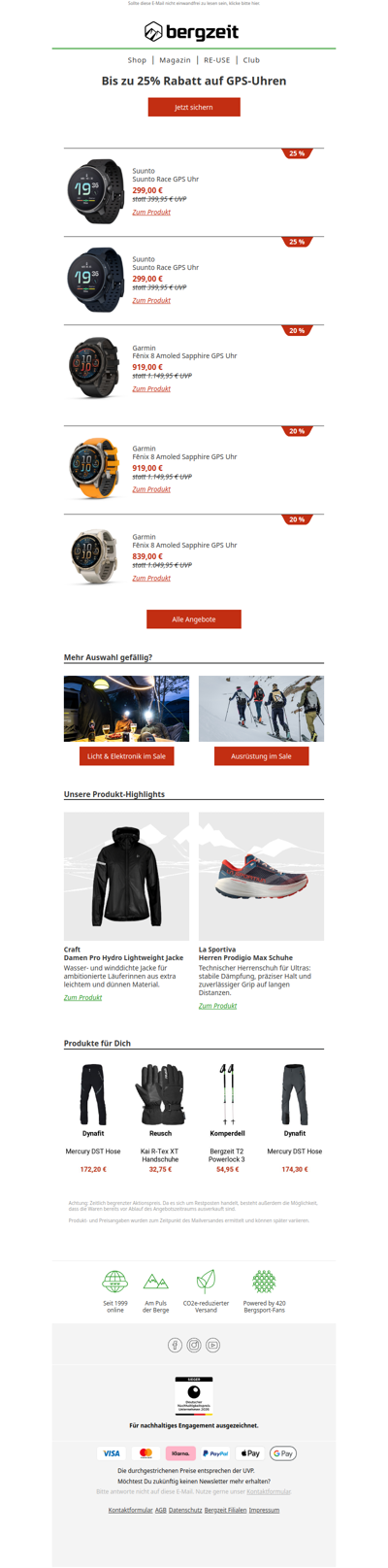 ⌚ Garmin & Suunto: Jetzt stark reduziert!