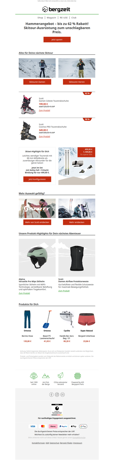 Hammer! Bis zu -62 % auf Skitour-Ausrüstung 🎿