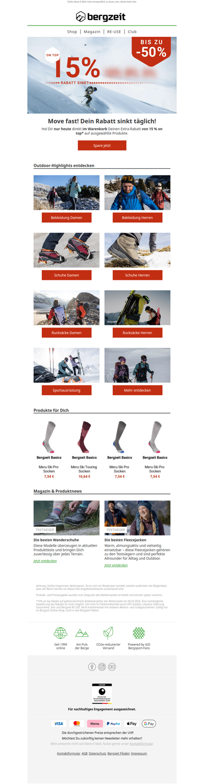 Nur heute: 15 % on top Gutschein sichern 😍💰