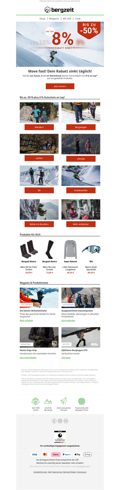 Jetzt noch 8 % on top Gutschein sichern 😮