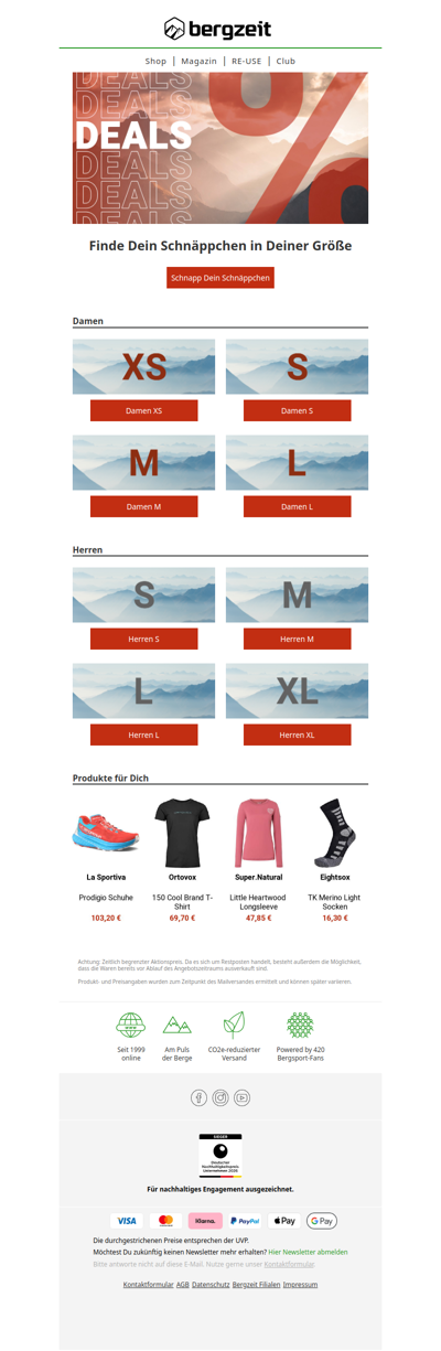 Dein XXL-Rabatt im Größensale 💥