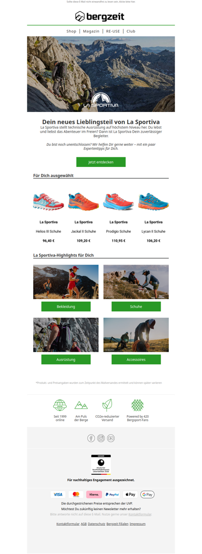Finde Dein neues La-Sportiva-Lieblingsteil für Deinen Bergsport ⛰️