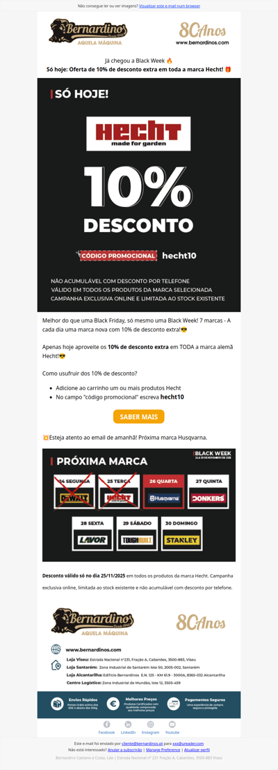 Só hoje: 10% de desconto extra na marca Hecht🎁