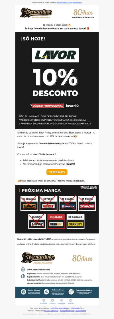 Só hoje: 10% de desconto extra na marca Lavor🎁