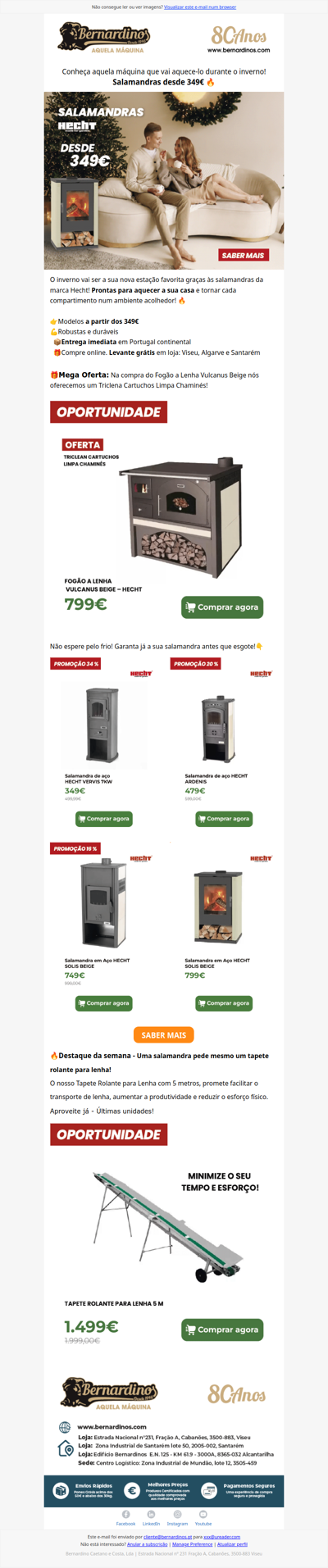 Adeus frio. Olá calor! - Salamandras desde 349€ 🔥