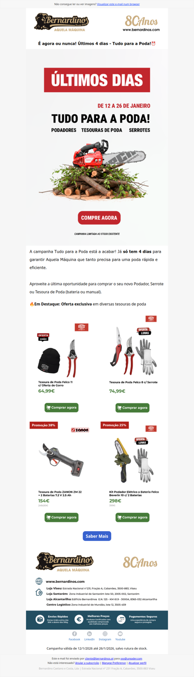 ⏰Últimos dias: Tudo para a Poda!