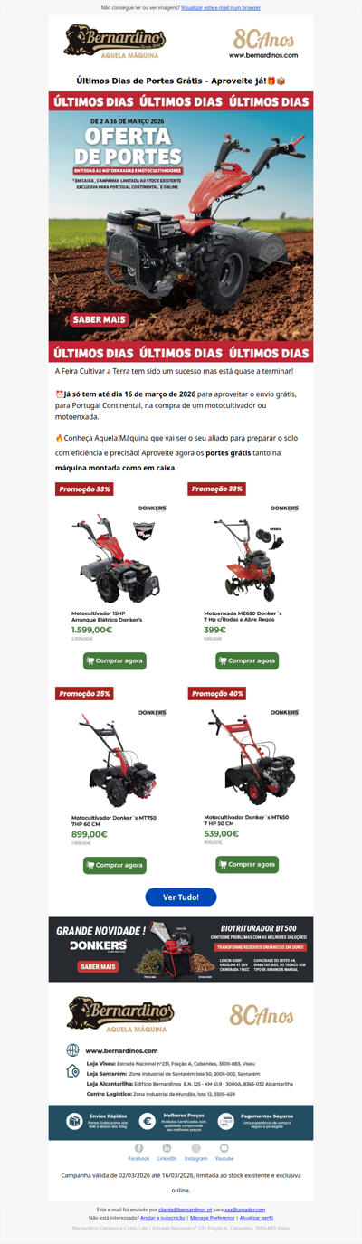 ⏰Últimos Dias de Portes grátis