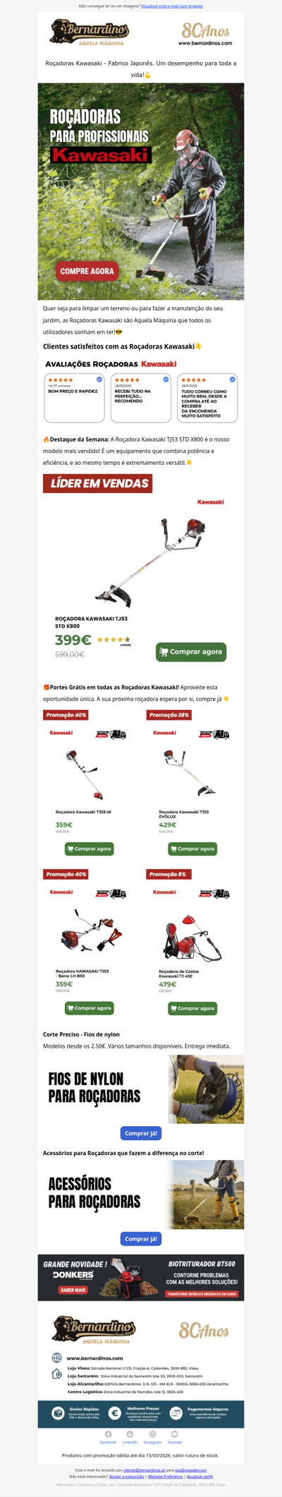 🔥Roçadoras Kawasaki - Entregas Rápidas