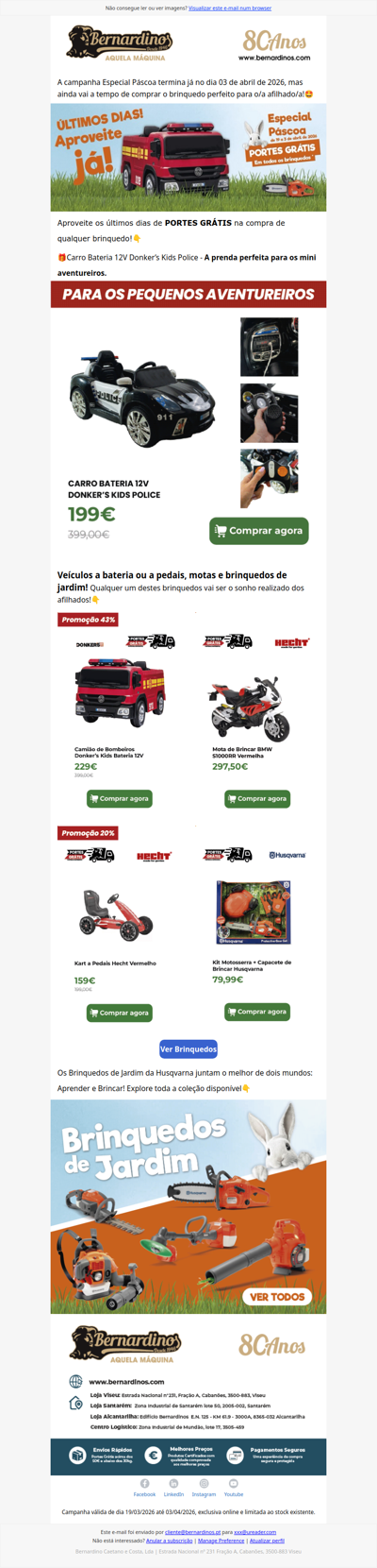 ⏰Últimos Dias de Portes Grátis em Brinquedos