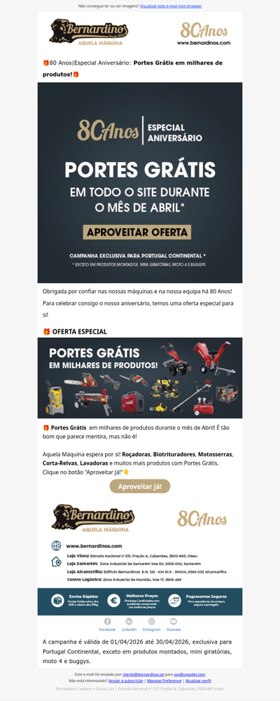 🎁Portes Grátis em Todo o Site!