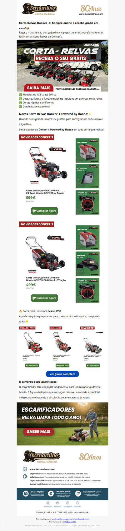 📦Entrega Grátis em todos os Corta Relvas Donker´s