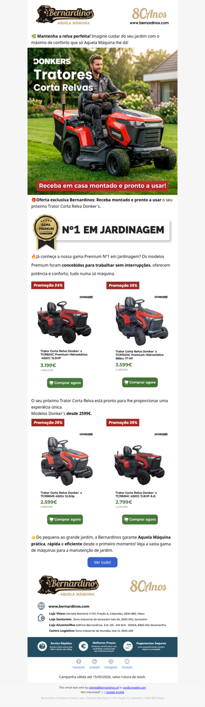 Corte perfeito sem esforço? Tratores Corta Relvas Donker´s 🍃
