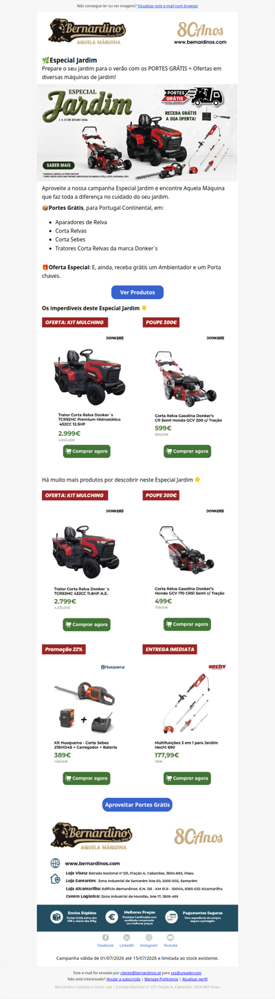 🎁Especial Jardim: Portes Grátis + Ofertas