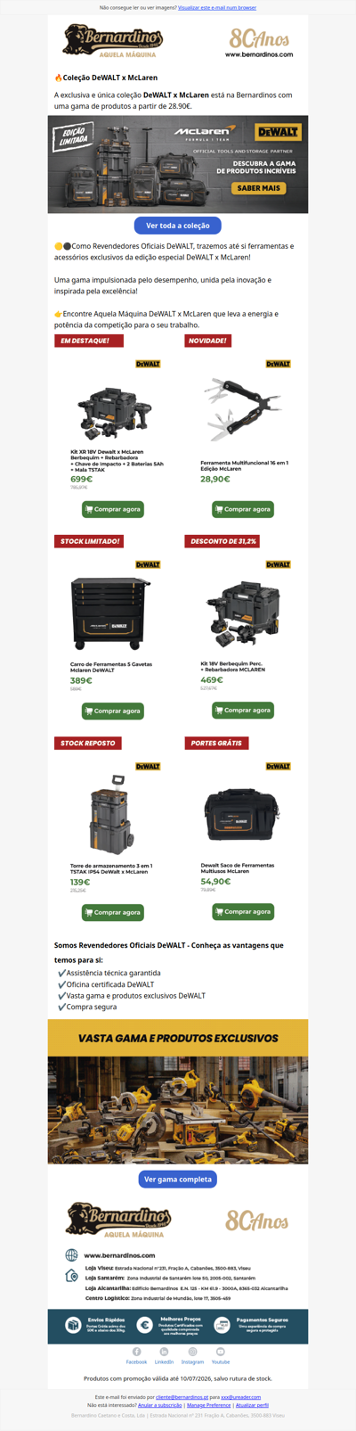 ⚡Coleção Exclusiva DeWALT x Mclaren