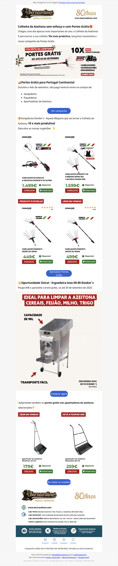 Portes Grátis em todos os Varejadores🚚