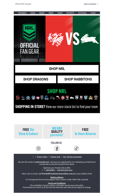 St George vs Souths🏉 NRL gear avilable now!