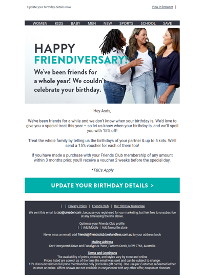 Share your birth date & we’ll treat you!