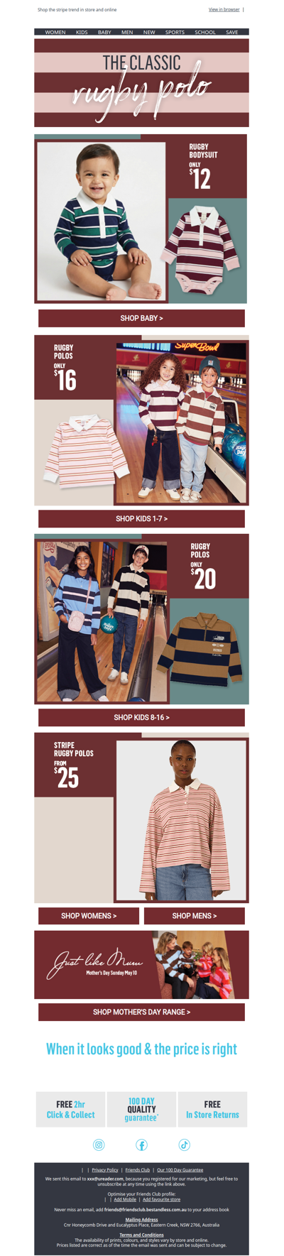 Match Winning Style. Rugby Polos for the Whole Fam.