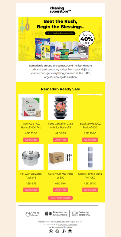 🌙 Pre-Ramadan Sale: Up to 40% OFF starts NOW