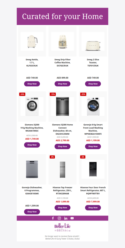 Small Luxuries + Big Essentials — All in One Email