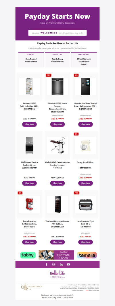 Payday Starts Now — Save on Premium Home Essentials