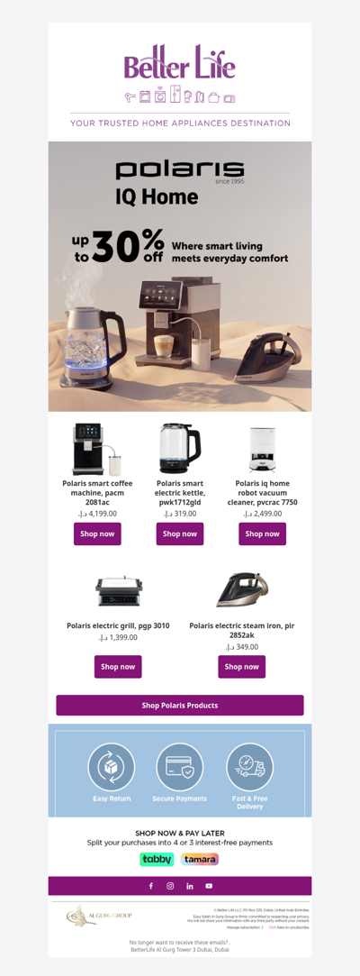 Where smart living meets everyday comfort. Up to 30% off Polaris.