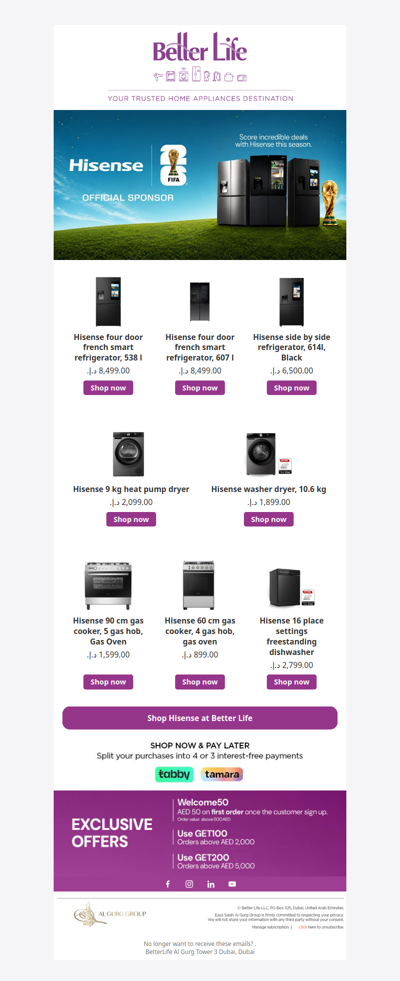 Score Big with Hisense Smart Appliances from AED 899