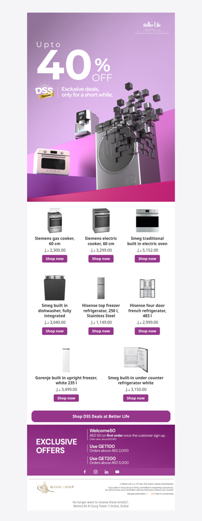DSS Special: Up to 40% OFF Home Appliances!