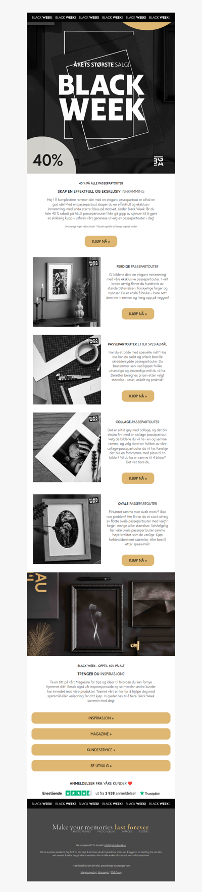 Black Week: 40% rabatt på ALLE passepartouter! ✨