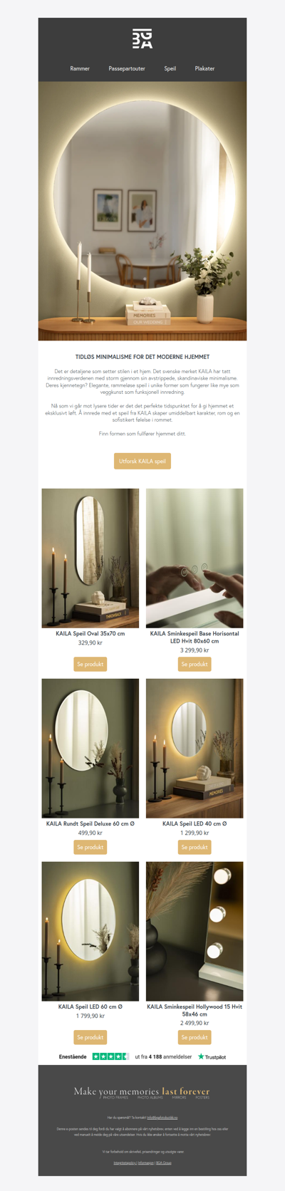 Trendige speil fra KAILA