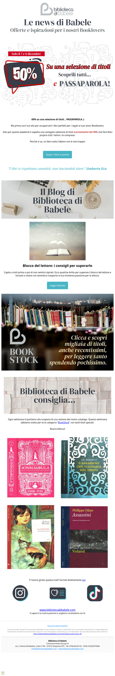 Passaparola… c’è il 50% su una selezione di titoli per tutti i gusti!