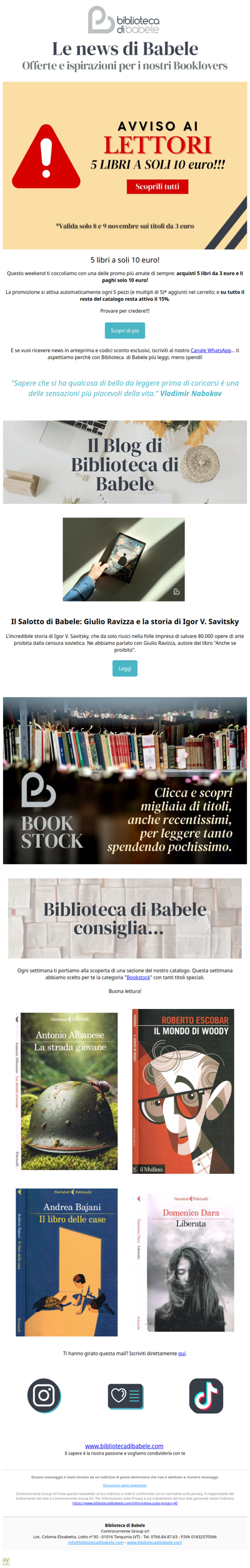 5 libri a 10 euro!