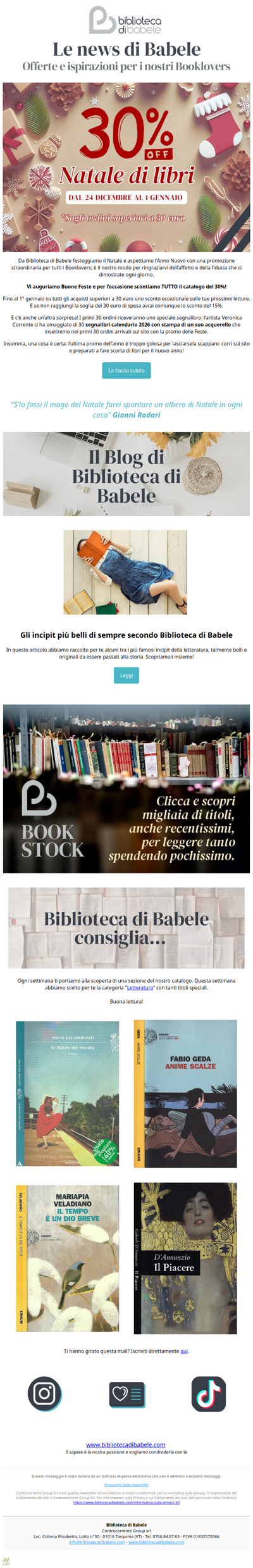 Buone Feste con un 30% su tutto!