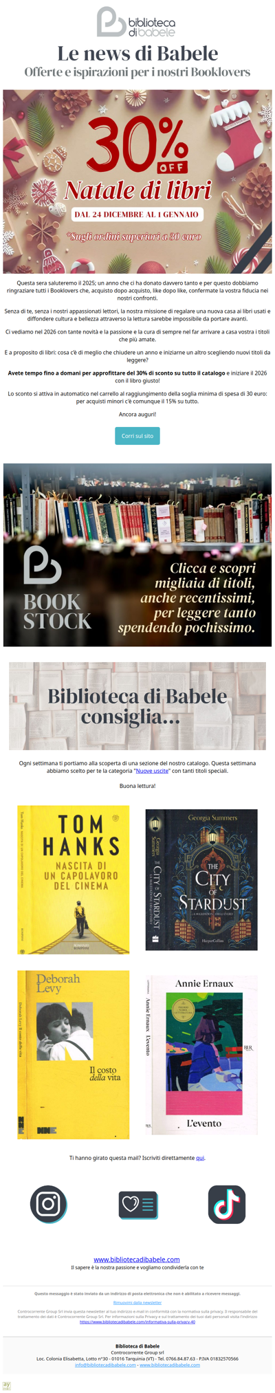 Salutiamo il 2025 e la promo del 30%… approfittane subito!