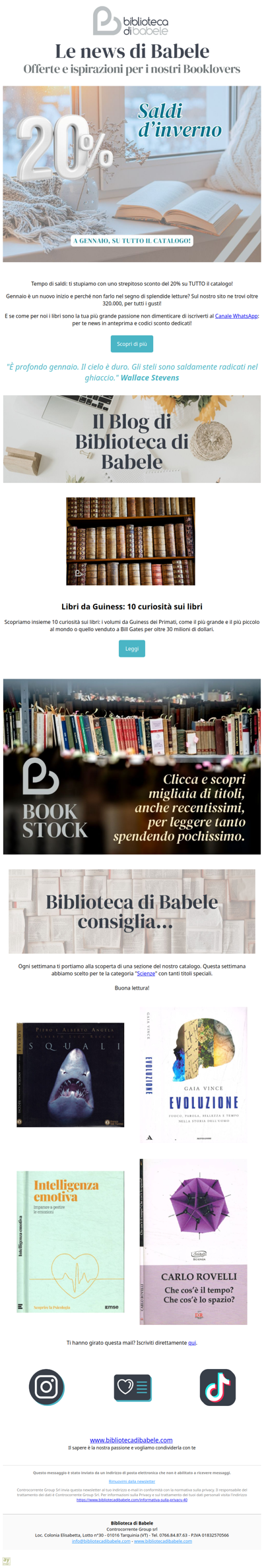 Saldi da leggere: 20% su tutto!