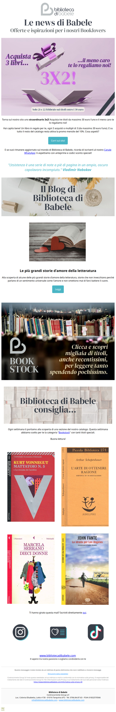 Leggi 3, paghi 2. Un libro è in regalo!