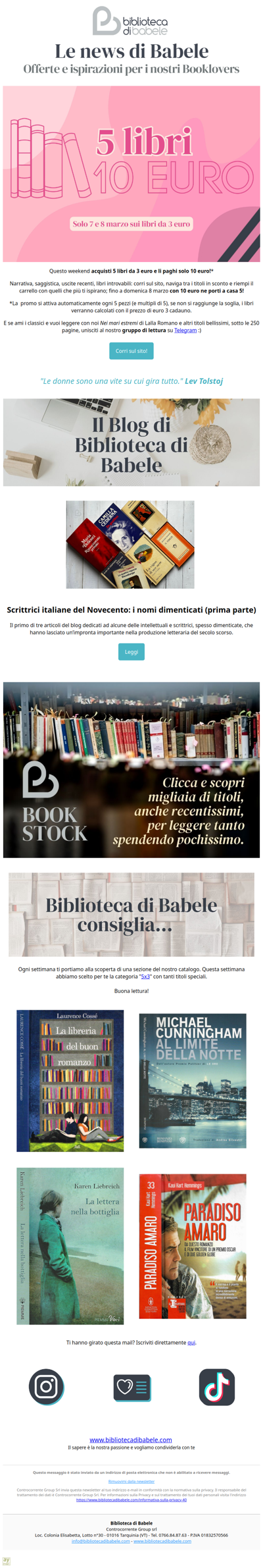 5 libri a soli 10 euro!